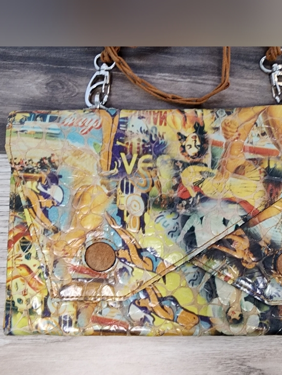 Esther Boken Handbags - Esther Boken Vintage Embossed‎ 'Bathing Beauty' Printed Leather Crossbody Bag